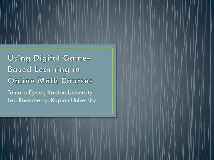 using digital game based learning in online math courses