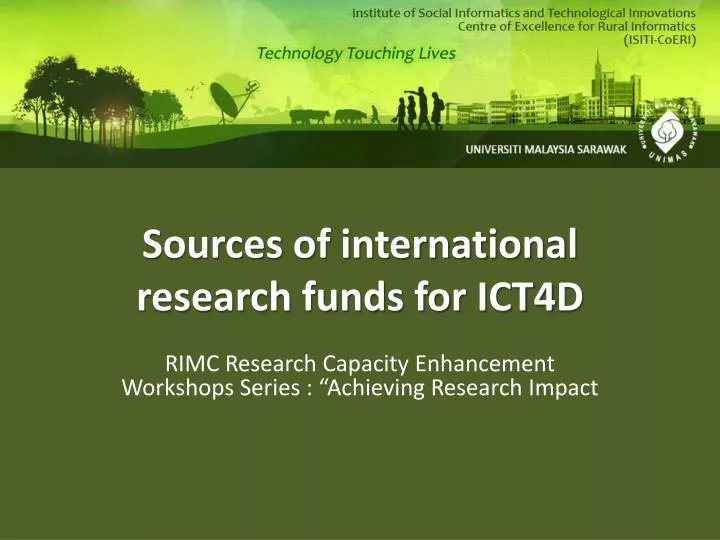 sources of international research funds for ict4d