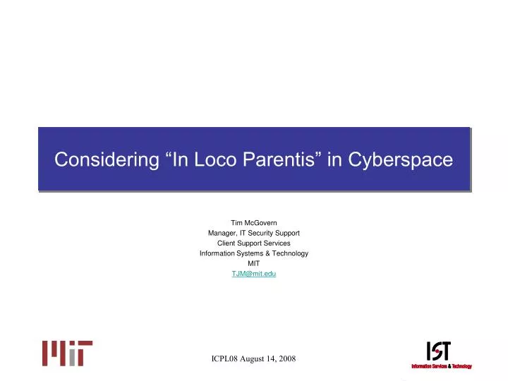 considering in loco parentis in cyberspace