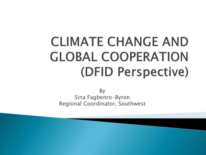 climate change and global cooperation dfid perspective