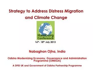 Strategy to Address Distress Migration and Climate Change