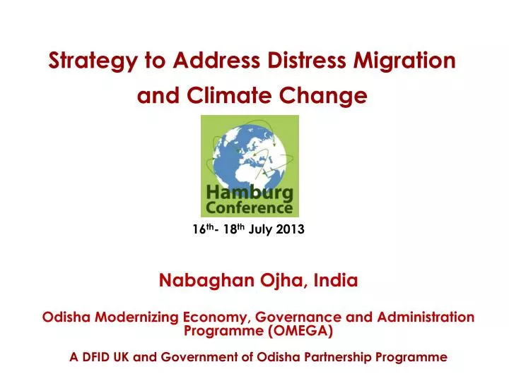 strategy to address distress migration and climate change