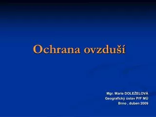 ochrana ovzdu