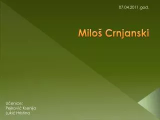 milo crnjanski
