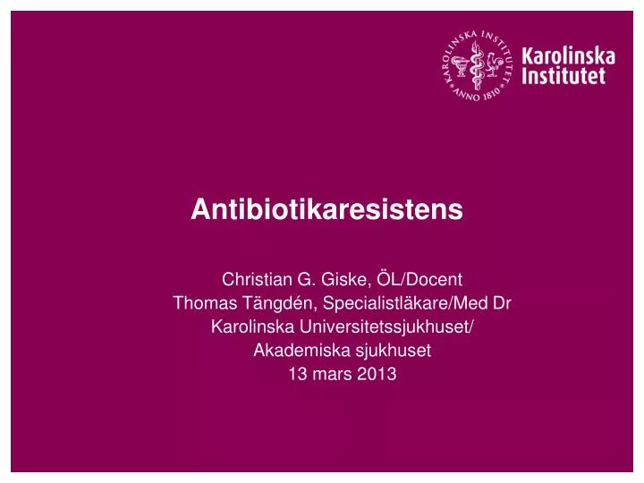 antibiotikaresistens
