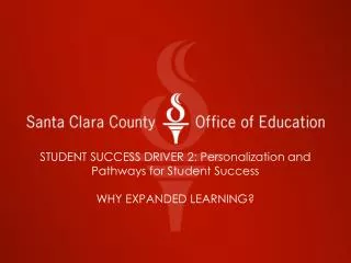 STUDENT SUCCESS DRIVER 2: Personalization and Pathways for Student Success WHY EXPANDED LEARNING?