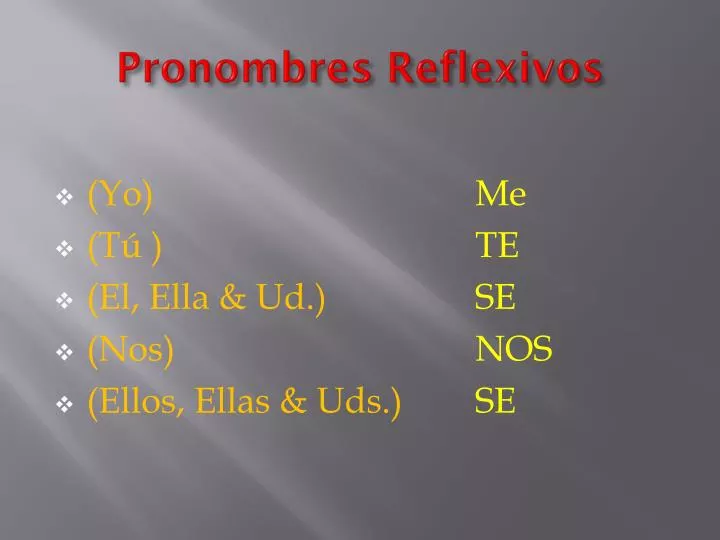 pronombres reflexivos