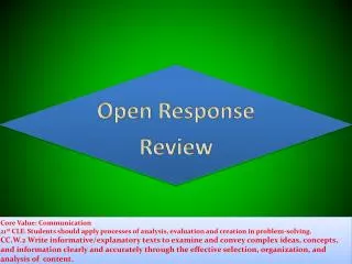 Open Response Review