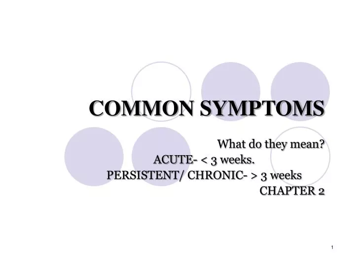 common symptoms