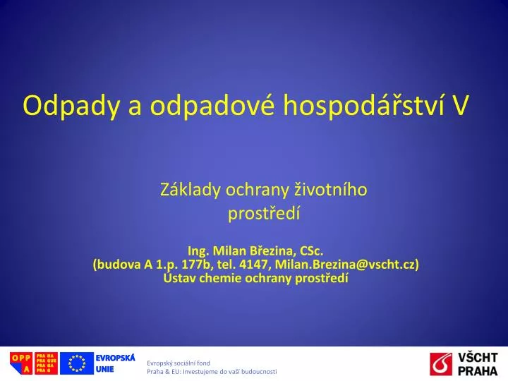 odpady a odpadov hospod stv v