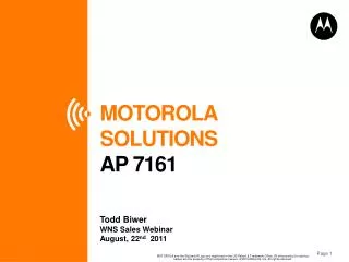 MOTOROLA SOLUTIONS AP 7161