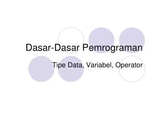 dasar dasar pemrograman