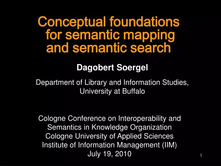 conceptual foundations for semantic mapping and semantic search