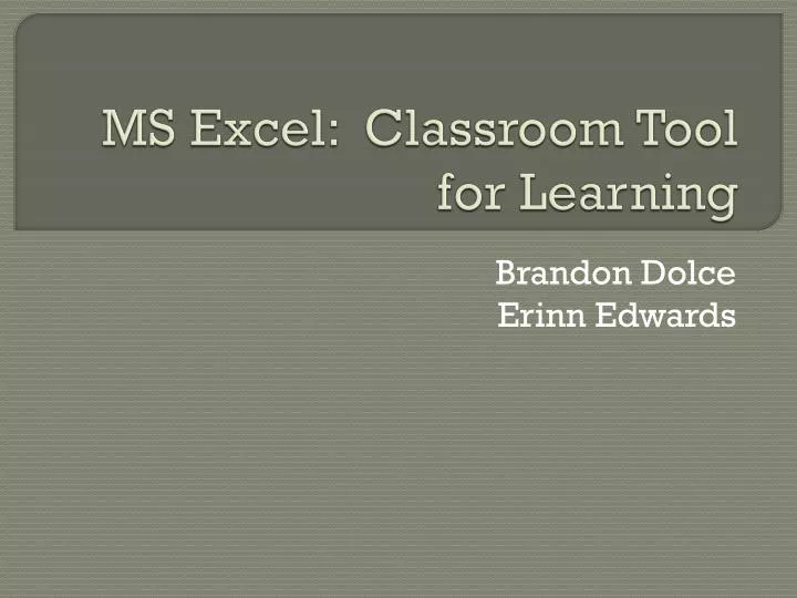 ms excel classroom tool for learning