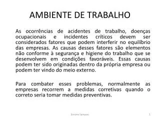 ambiente de trabalho
