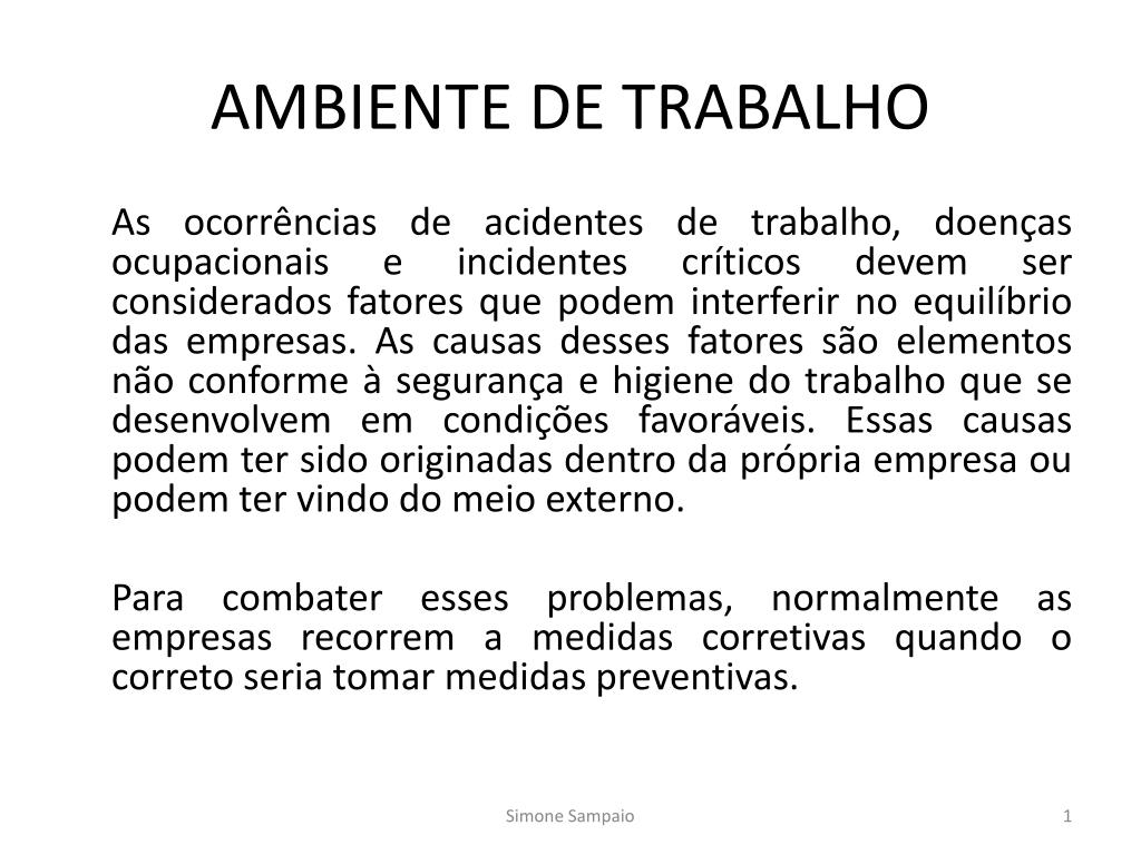 PPT - AMBIENTE DE TRABALHO PowerPoint Presentation, free download - ID ...