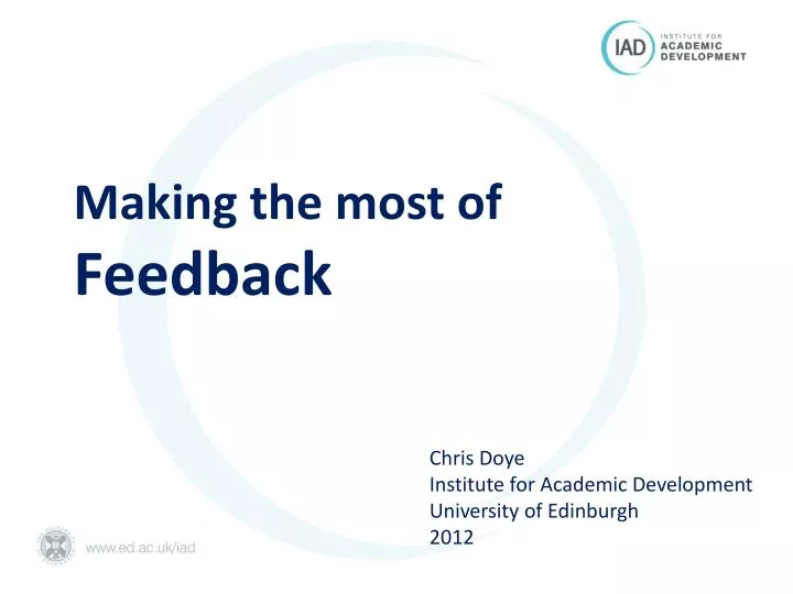 making the most of feedback