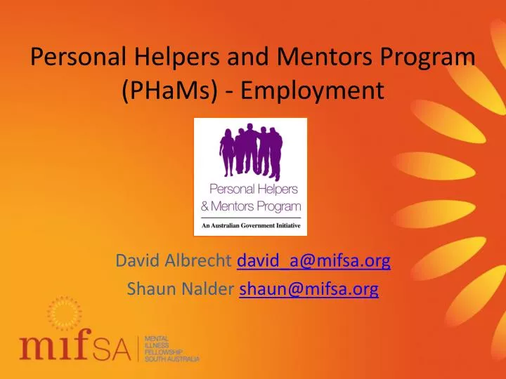 personal helpers and mentors program phams employment