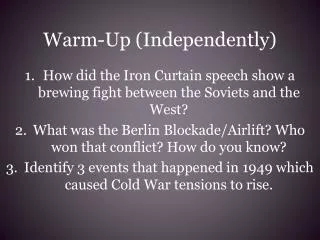 Warm-Up (Independently)