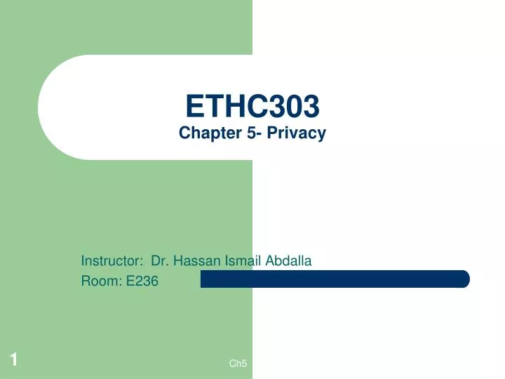 ethc303 chapter 5 privacy