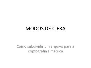 modos de cifra