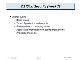 CS134a: Security (Week 7)