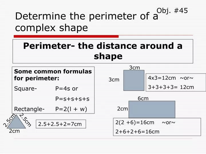 determine the perimeter of a complex shape