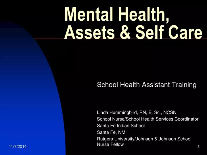 mental health assets self care