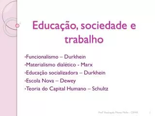 educa o sociedade e trabalho