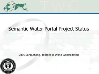 Semantic Water Portal Project Status