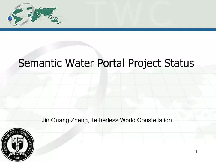 semantic water portal project status