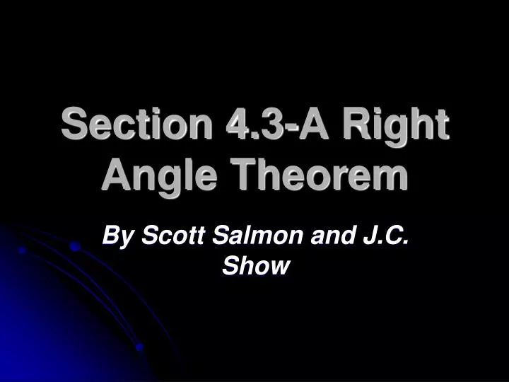 section 4 3 a right angle theorem