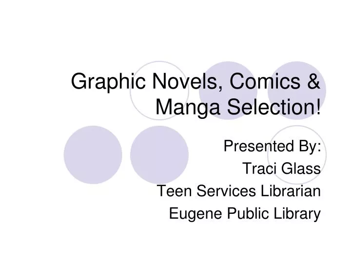 graphic novels comics manga selection