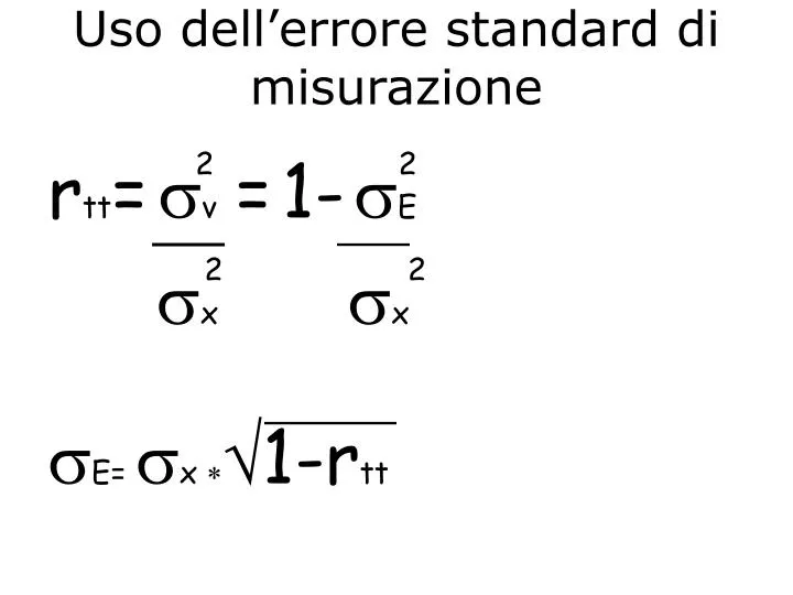 uso dell errore standard di misurazione