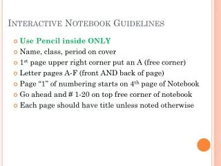 Interactive Notebook Guidelines