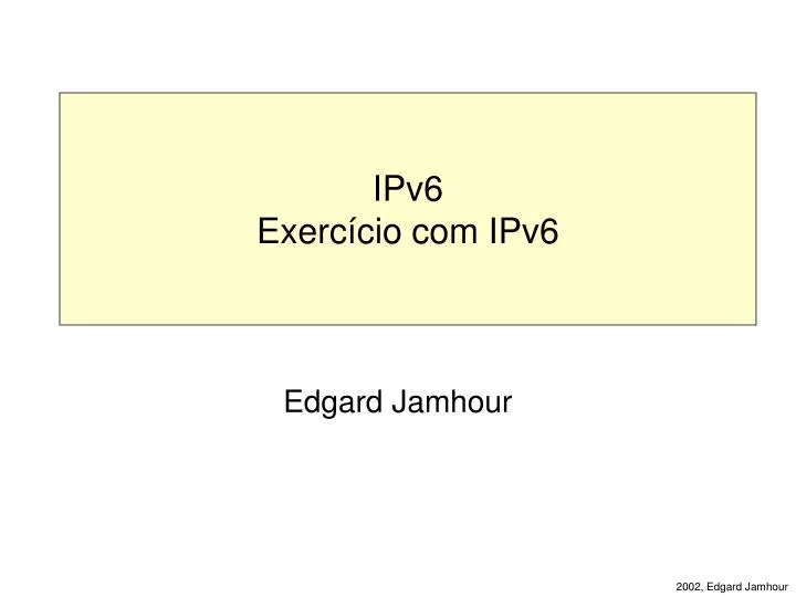 ipv6 exerc cio com ipv6