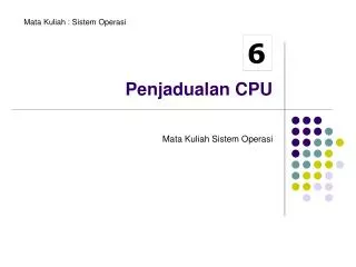 penjadualan cpu