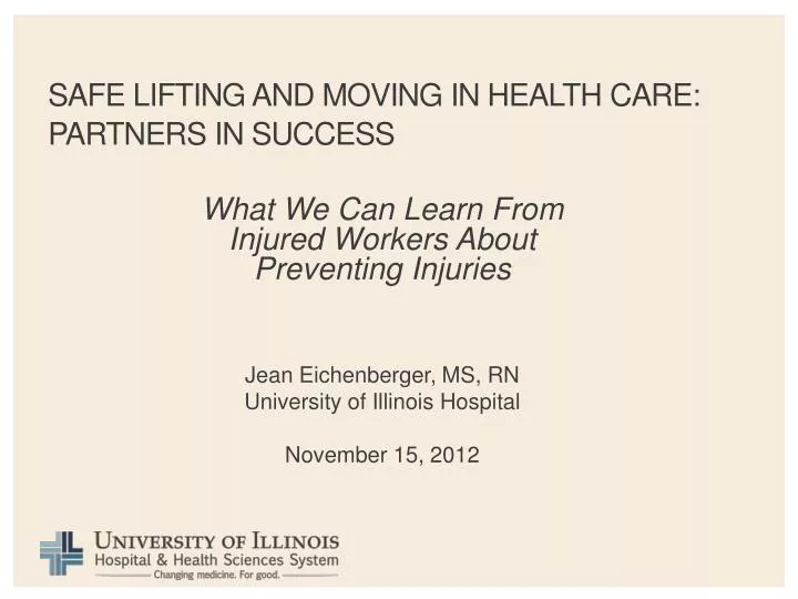 safe lifting and moving in health care partners in success
