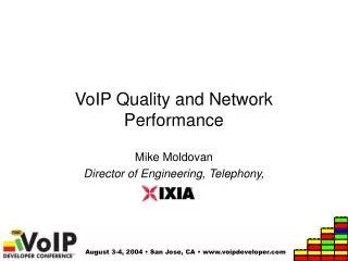 VoIP Quality and Network Performance