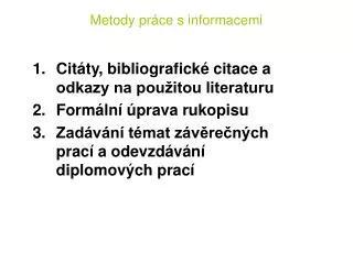 metody pr ce s informacemi
