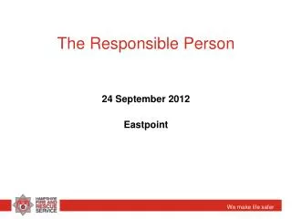 The Responsible Person