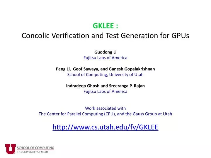 gklee concolic verification and test generation for gpus