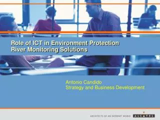 Role of ICT in Environment Protection River Monitoring Solutions