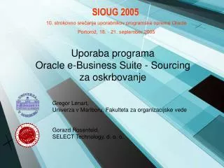 uporaba programa oracle e business suite sourcing za oskrbovanje