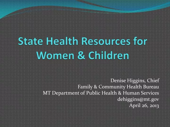 state health resources for women children