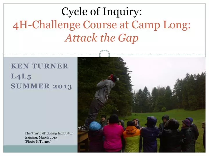 cycle of inquiry 4h challenge course at camp long attack the gap