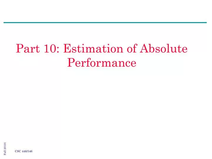 part 10 estimation of absolute performance