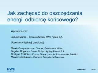 jak zach ca do oszcz dzania energii odbiorc ko cowego