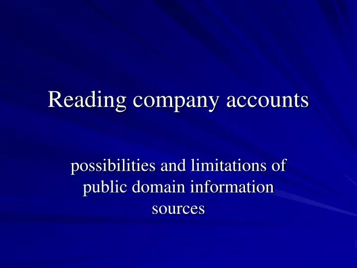 reading company accounts