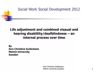 Social Work Social Development 2012